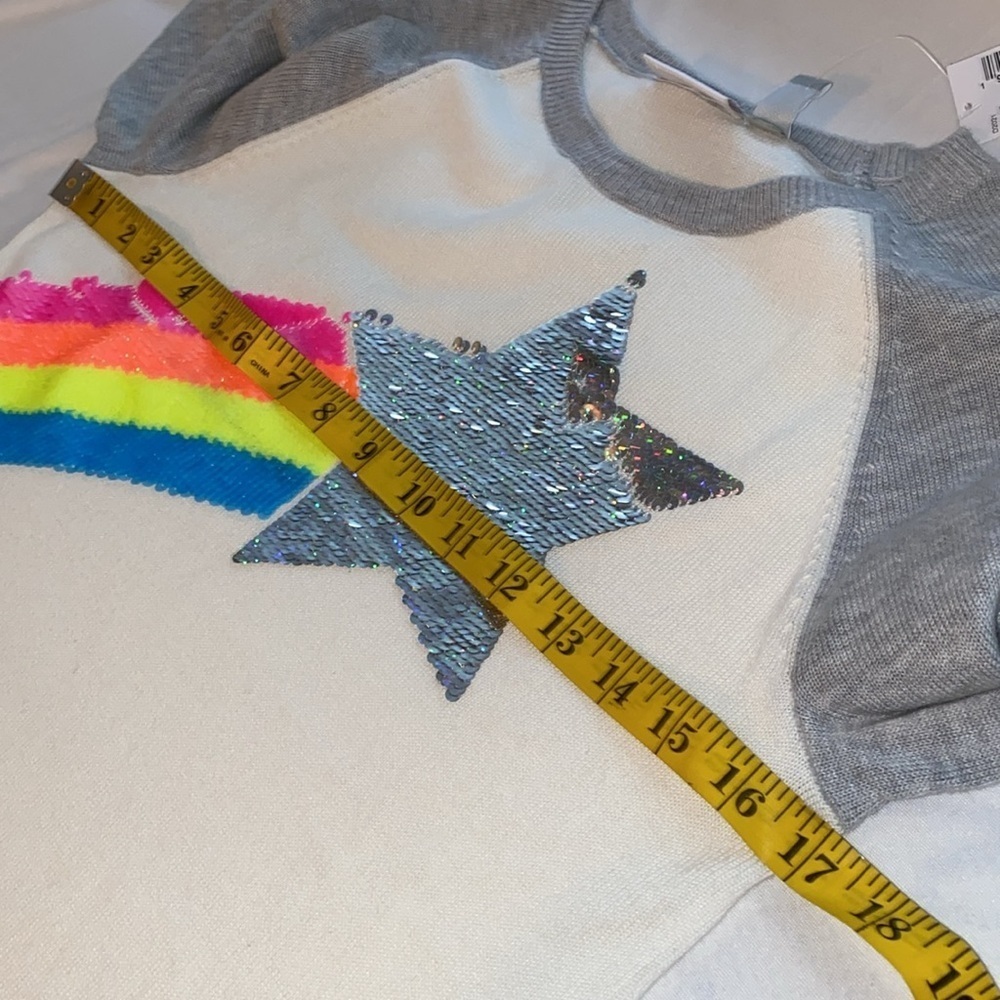 The Children’s Place sweater dress long sleeve sequins star/rainbows Sz XXL NWT - Picture 5 of 9